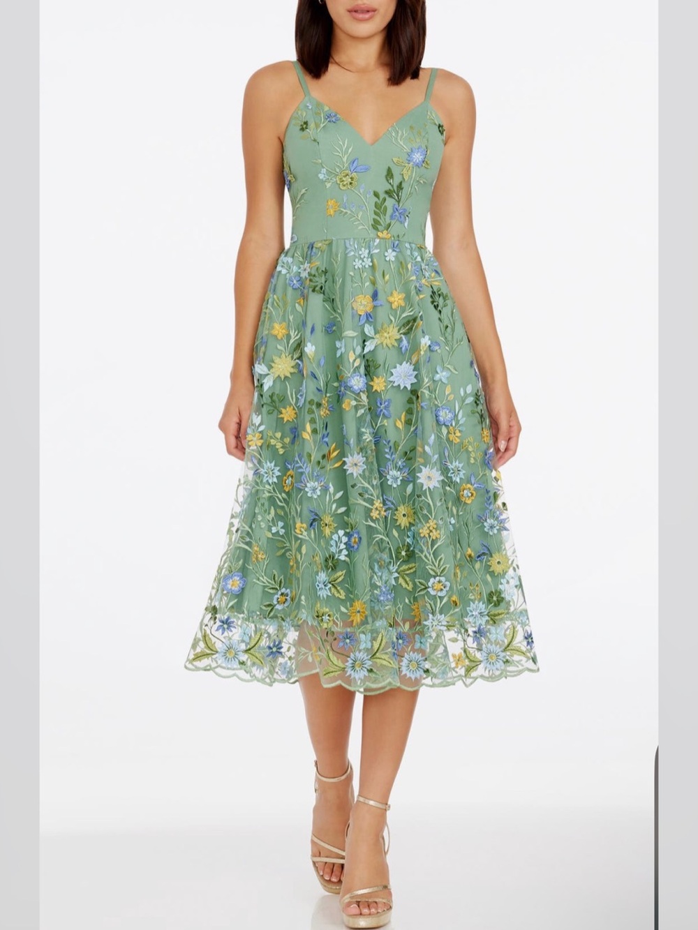 Dress the Population Maren Floral Embroidery Cocktail Dress - Size S - Picture 2 of 4